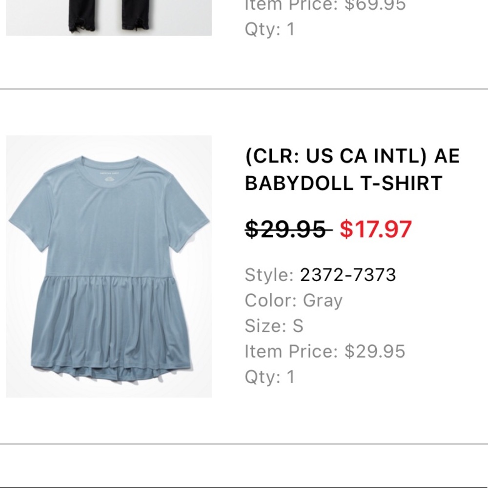 American Eagle Outfitters Women’s Blue Babydoll T-Shirt - Picture 5 of 12